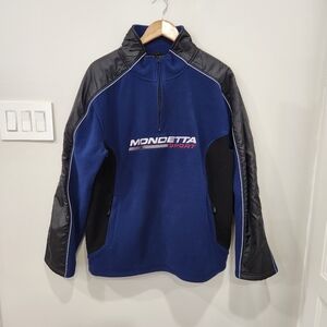 VTG Mondetta Sport Sweatshirt  Mens Large Blue Polar fleece 1/4 zip Pullover Y2K